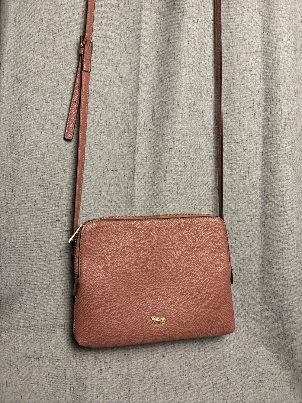 Leather Crossbody Bag - Dusty Rose